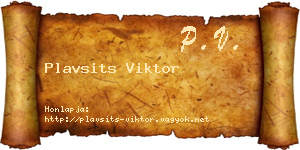Plavsits Viktor névjegykártya